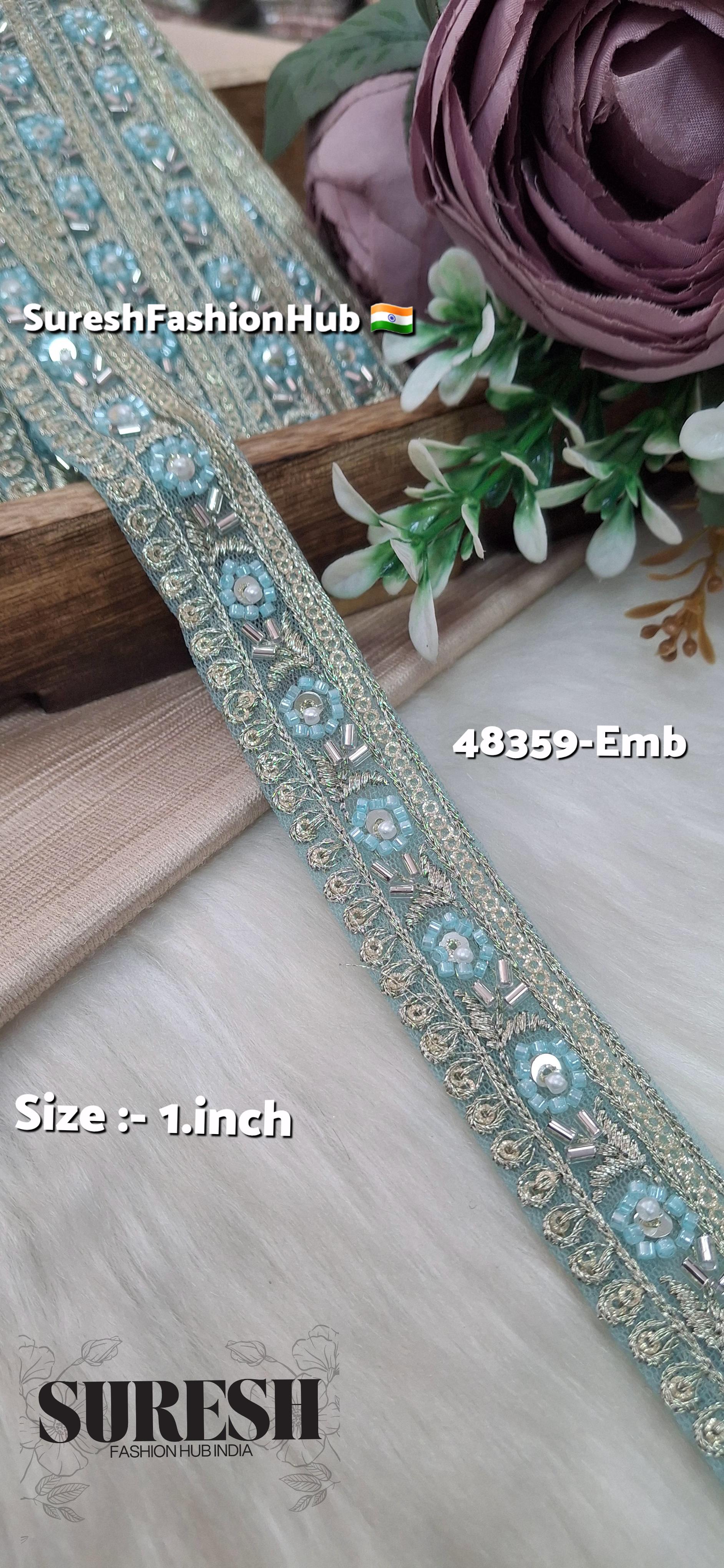 Beaded Floral Charm Net Embroidered Lace