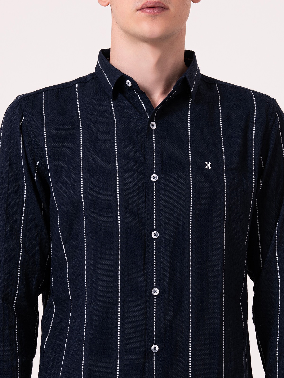 Albion Mens Navy Blue Casual Shirt