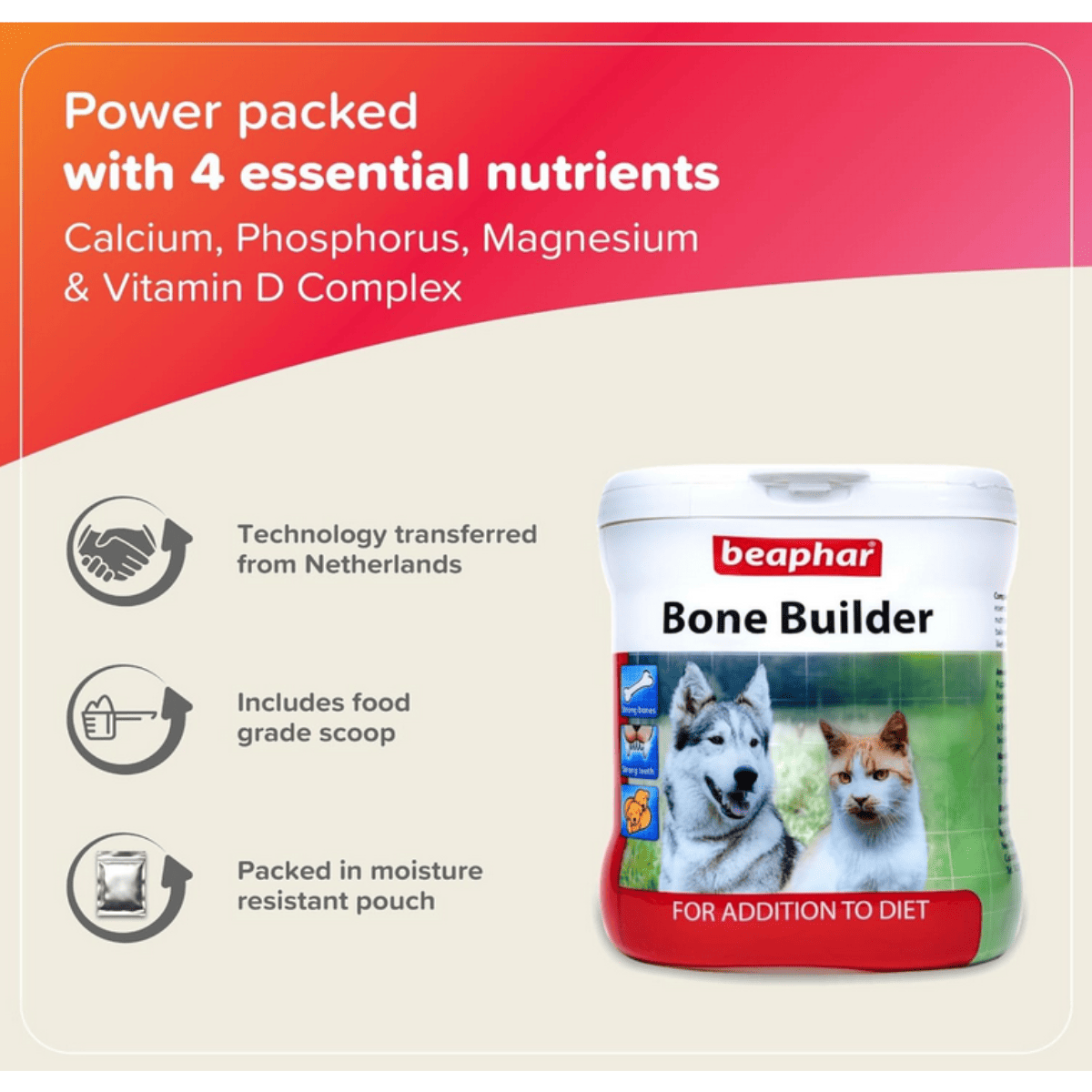Beaphar Bone Builder Dog & Cat Supplement - 400g