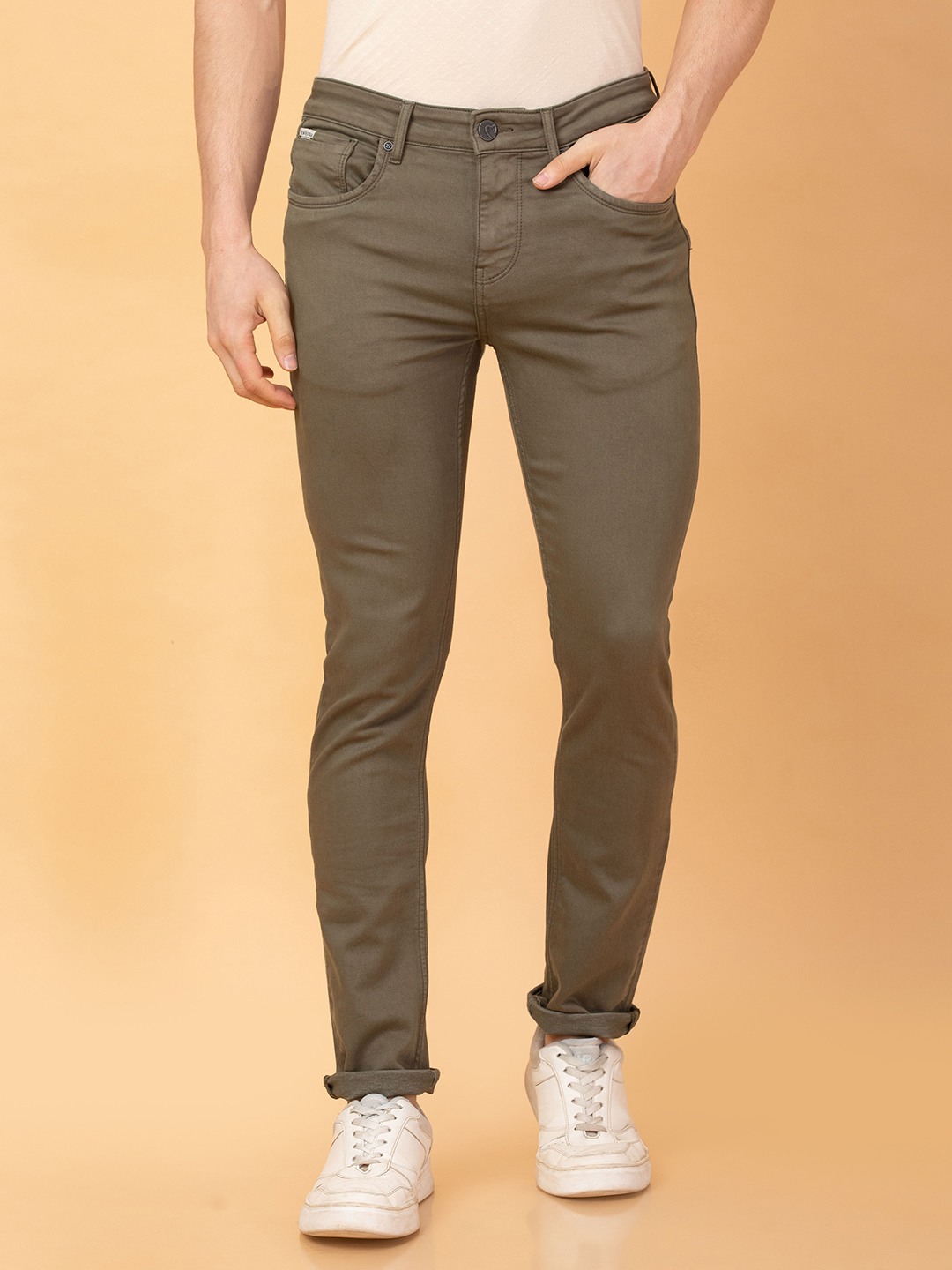 Being Human Men Green Solid Jeans