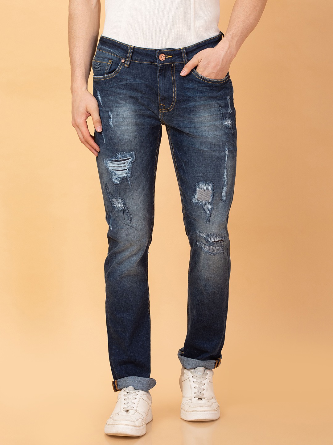 Being Human Men Blue Solid Jeans