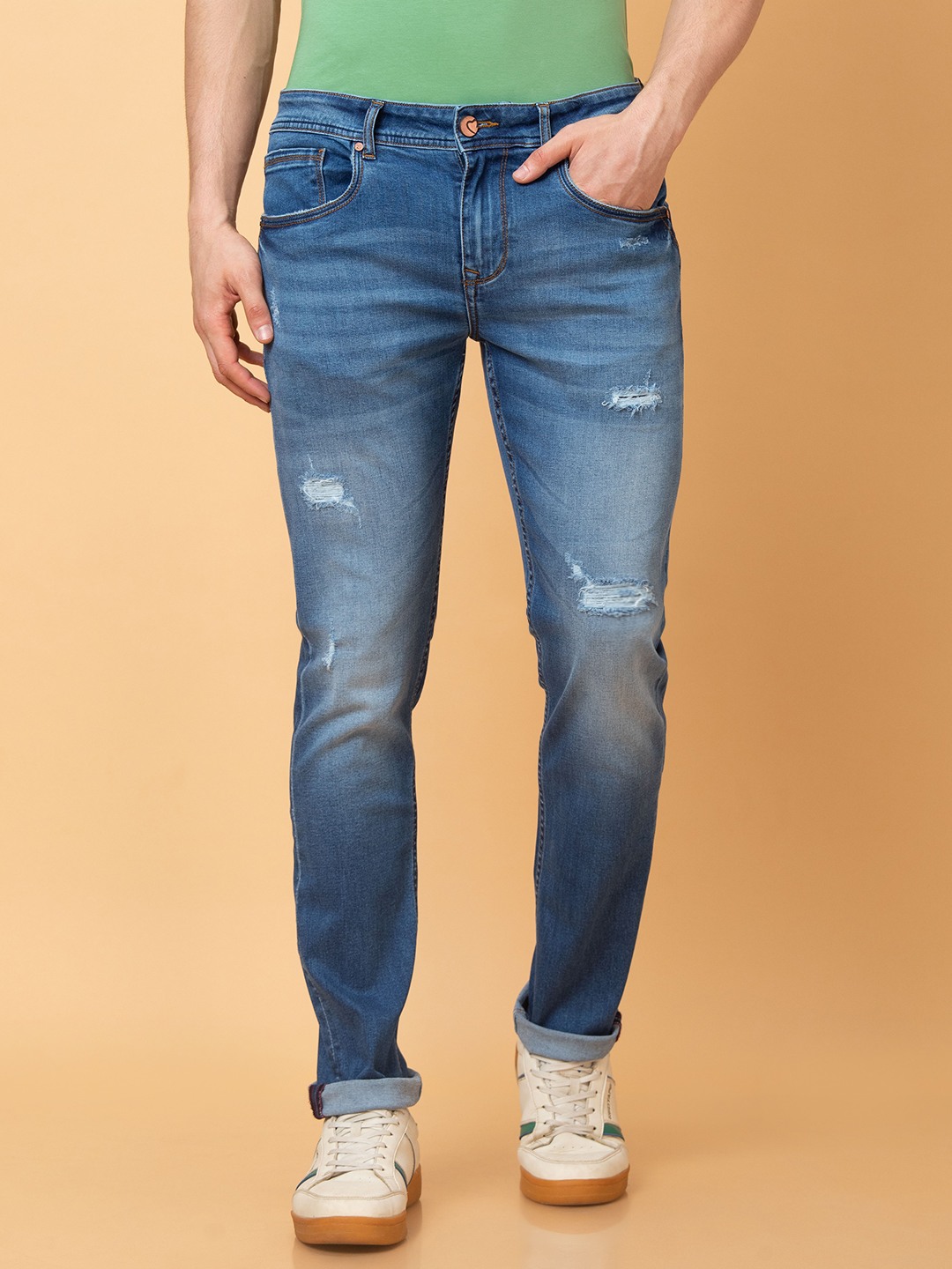 Being Human Men Blue Solid Jeans