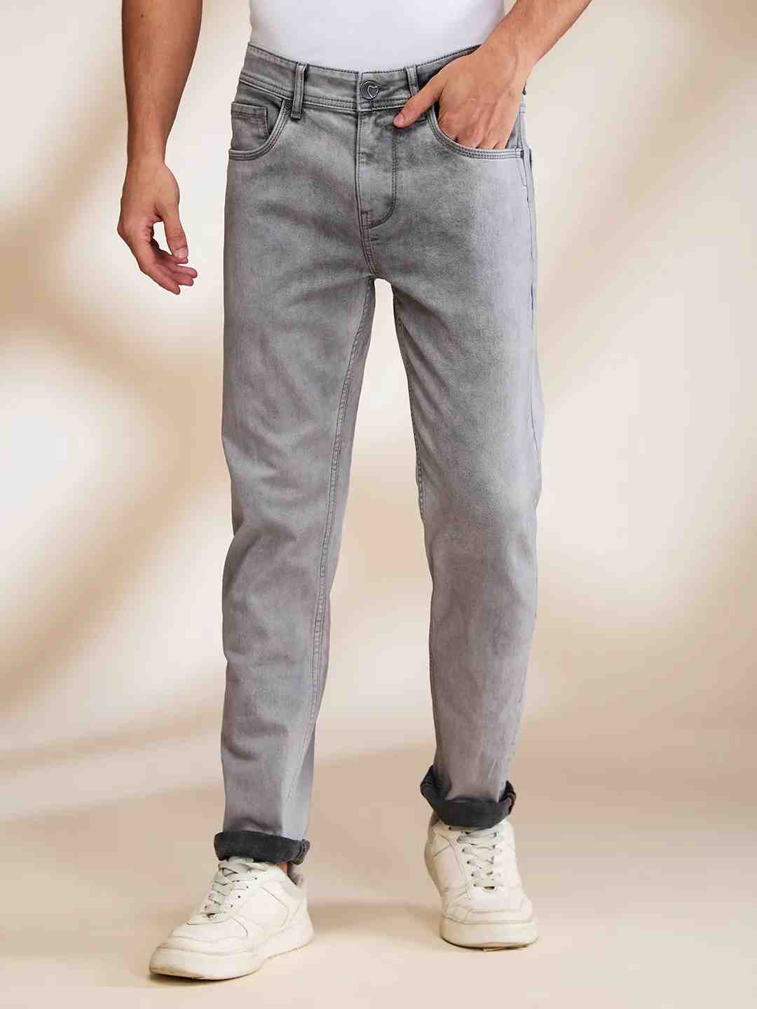 Being Human Mens-Bottom Denim Lt.Grey Tone