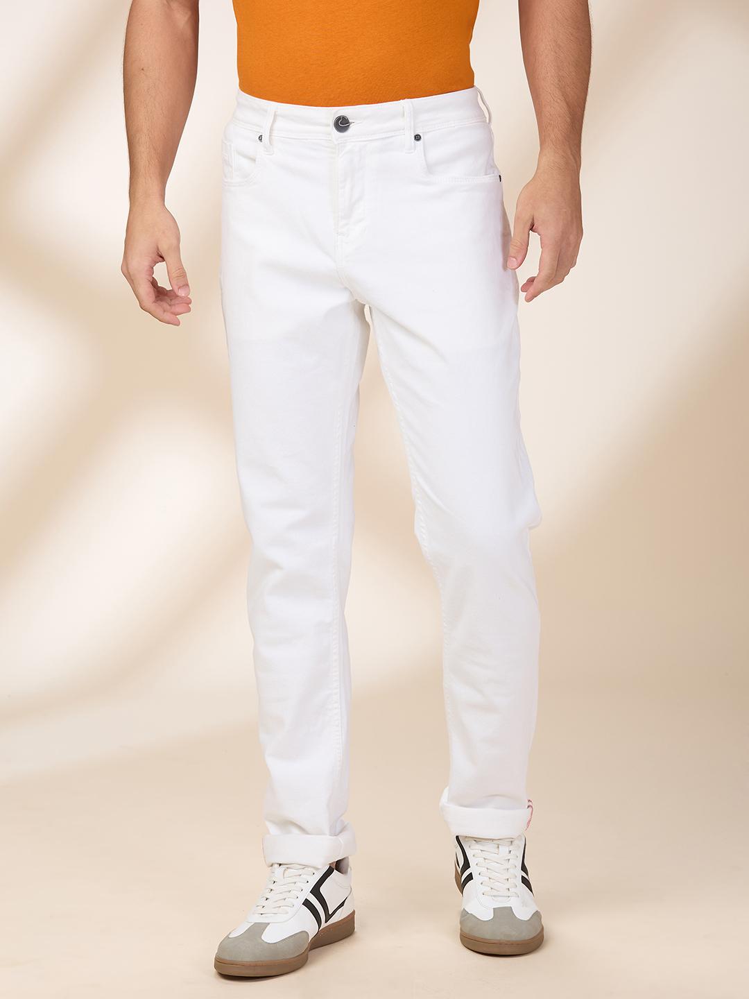 Being Human Men White Solid Jeans