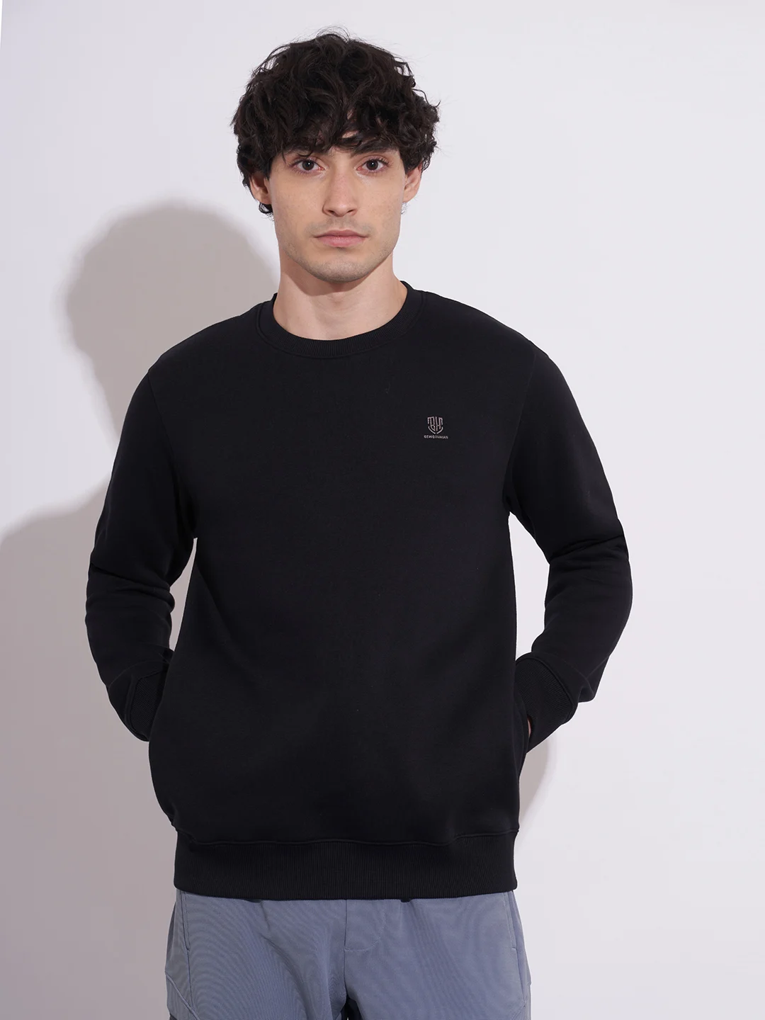 Being Human Men Black Regular Fit Sweatshirt