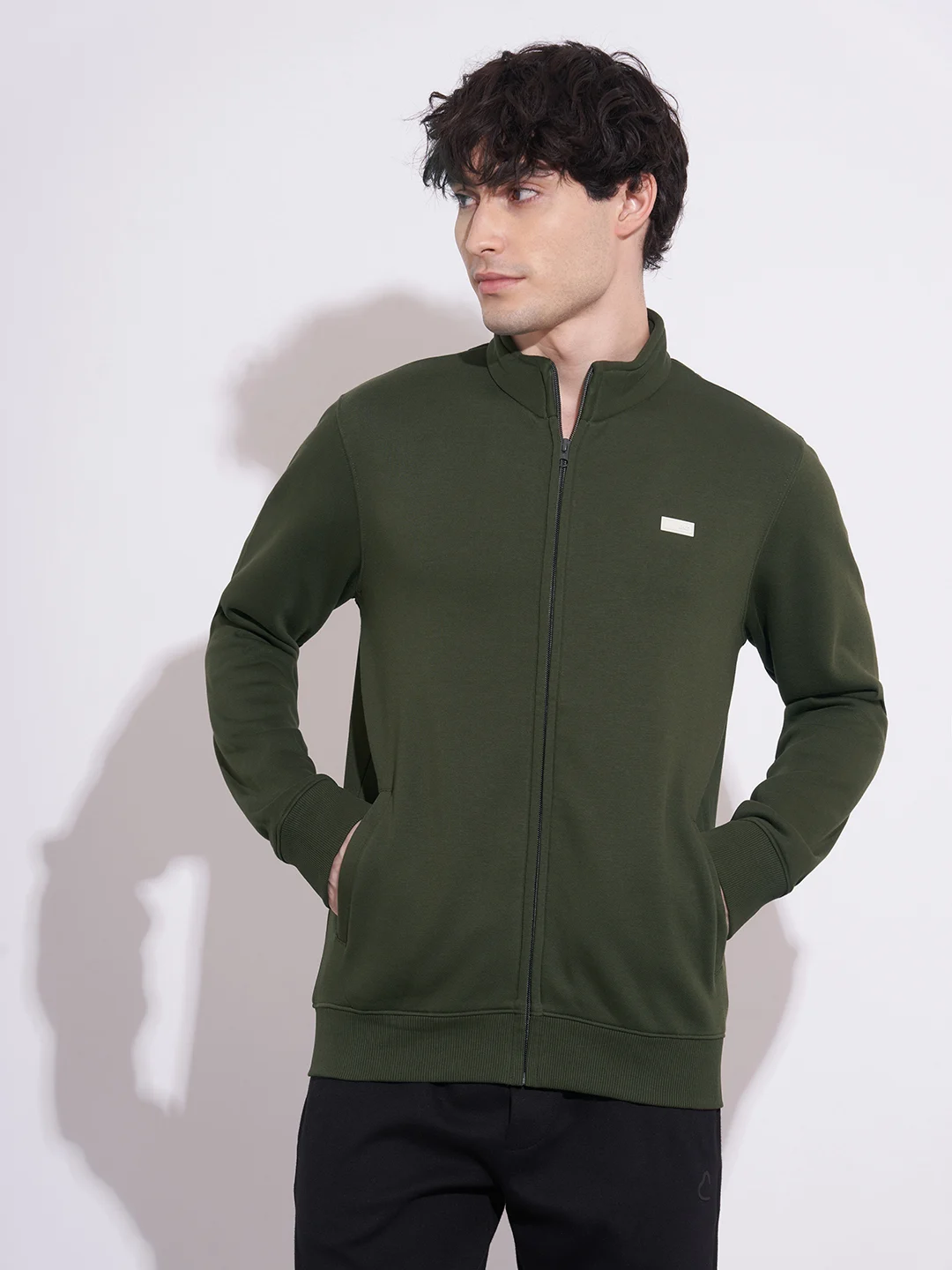 Being Human Men Olive Regular Fit Sweatshirt
