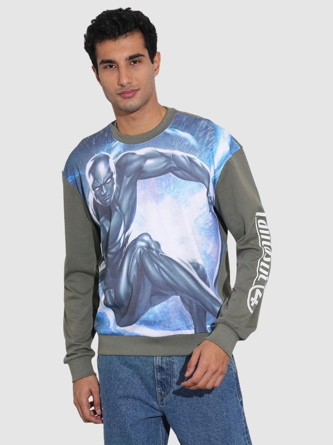 Fantastic Four Silver Surfer Printed Drop-Shoulder Sweatshirt by Being Human
