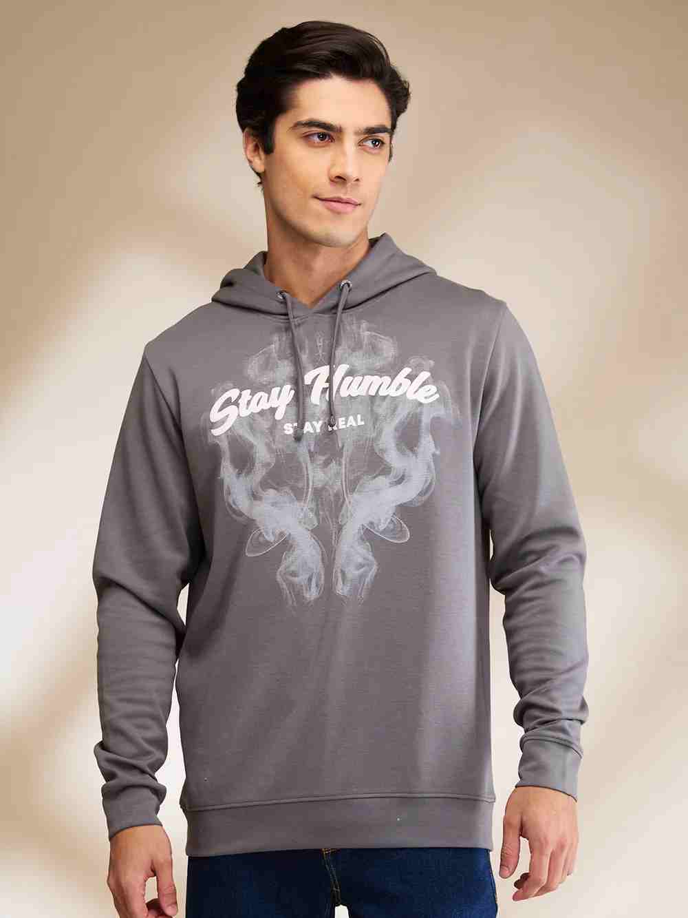 Being Human Mens-Top Hoody Dk.Grey