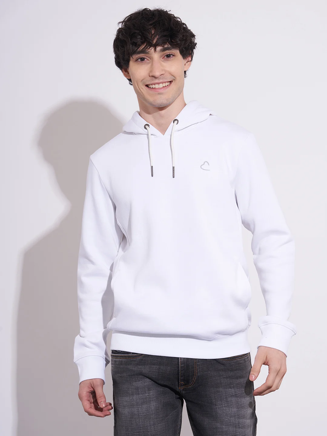 Being Human Men White Regular Fit Hoody