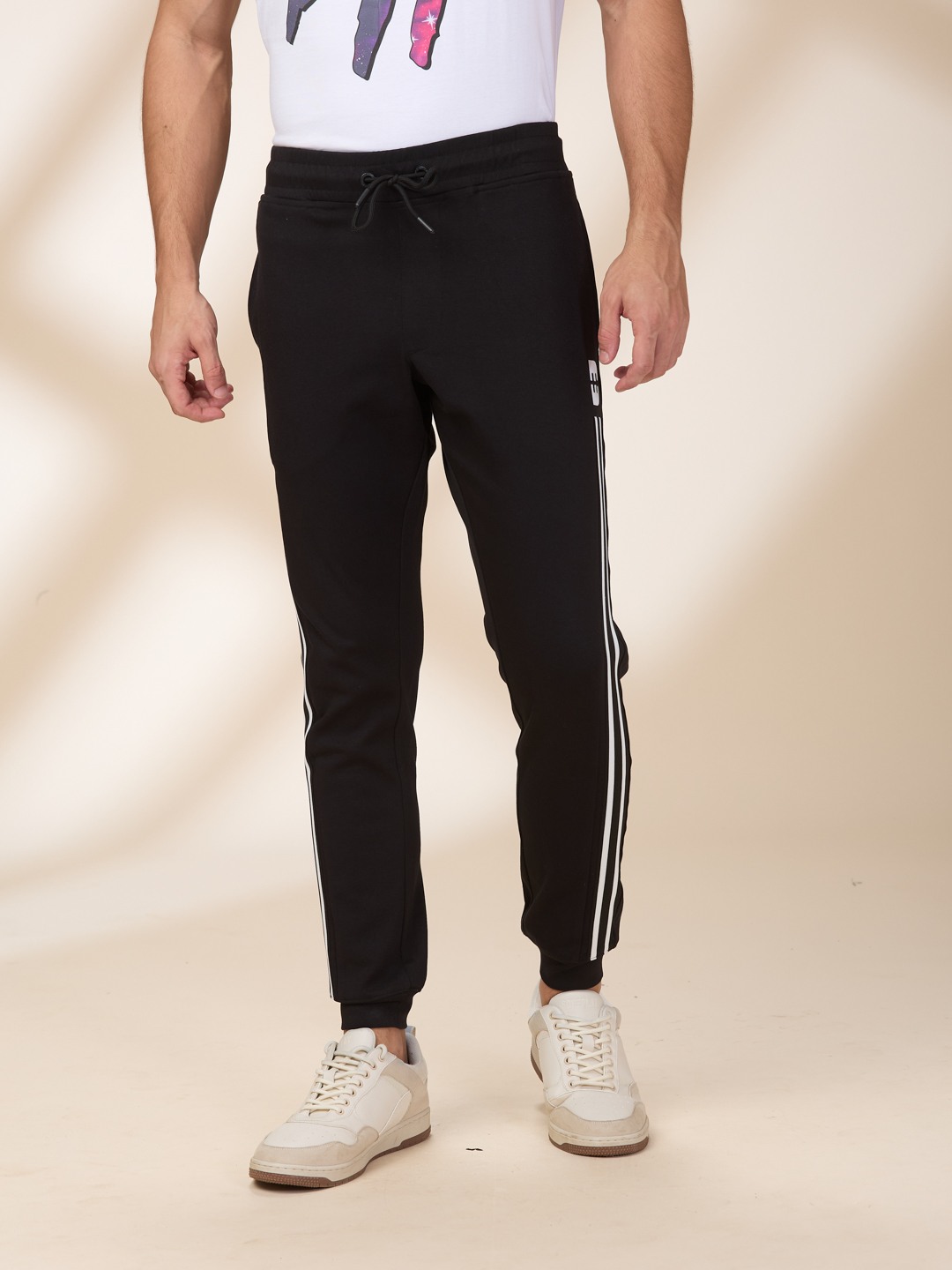 Being Human Men Black Vertical Stripes Jogger