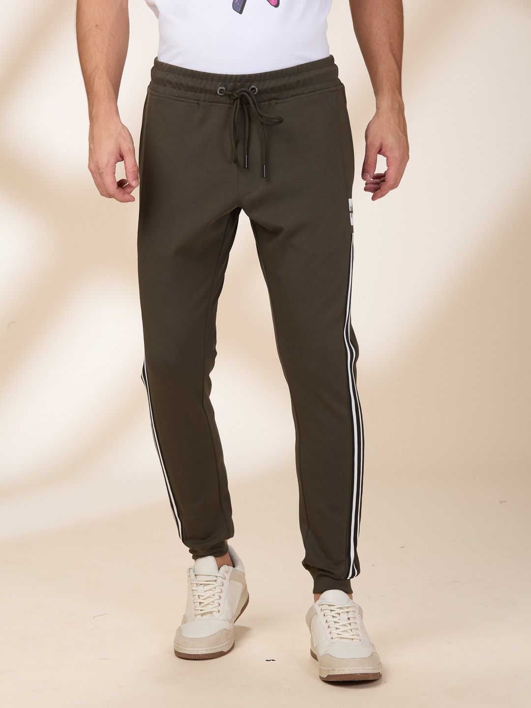 Being Human Men Green Vertical Stripes Jogger