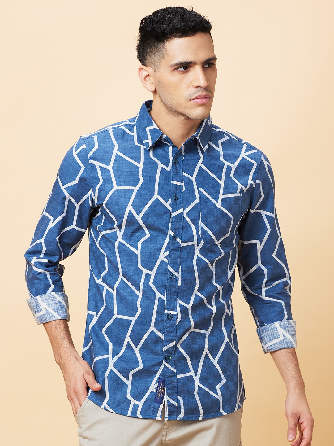 Being Human Mens-Top Shirts Denim Blue