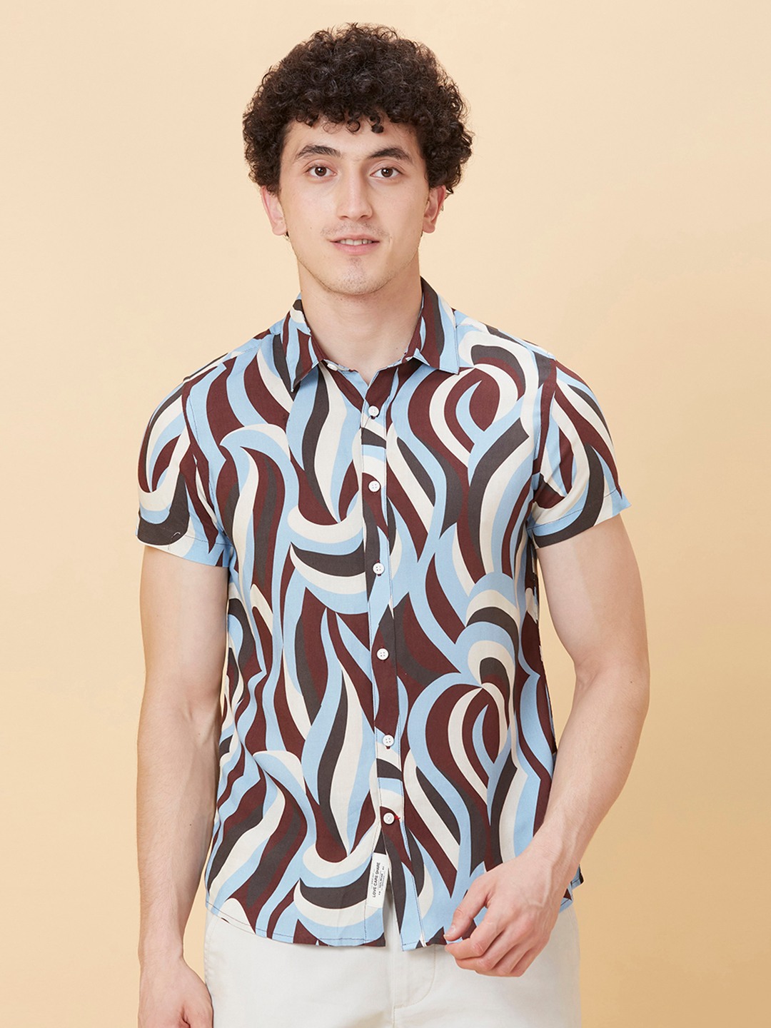 Being Human Men Slim Fit Shirts-Lt.Blue/Charcoal