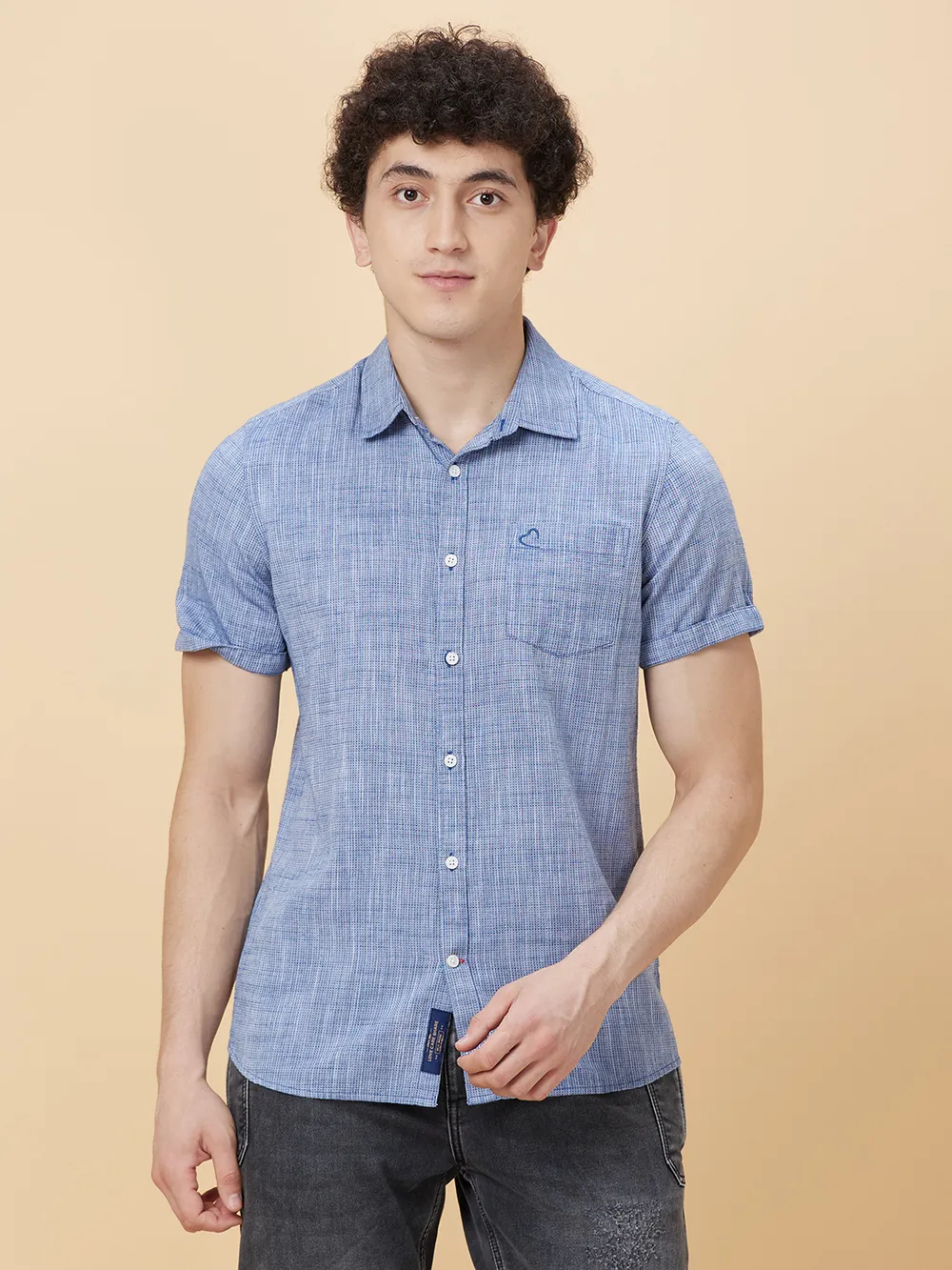 Being Human Men Slim Fit Shirts-Navy