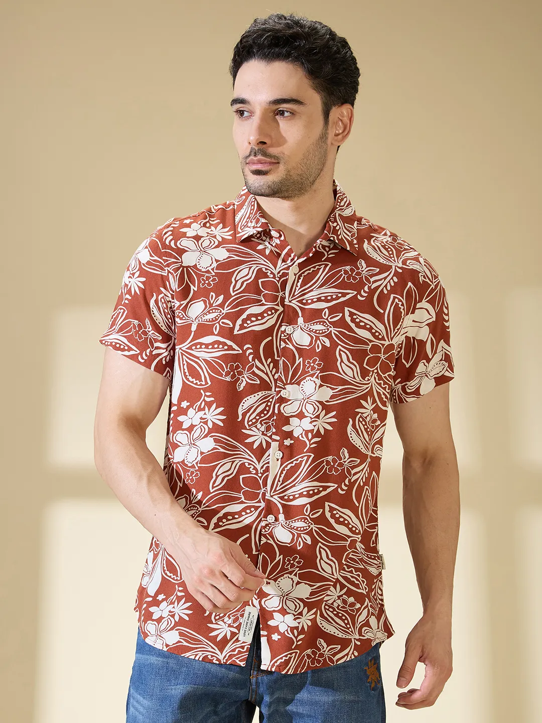 Being Human Mens-Top Shirts Brown