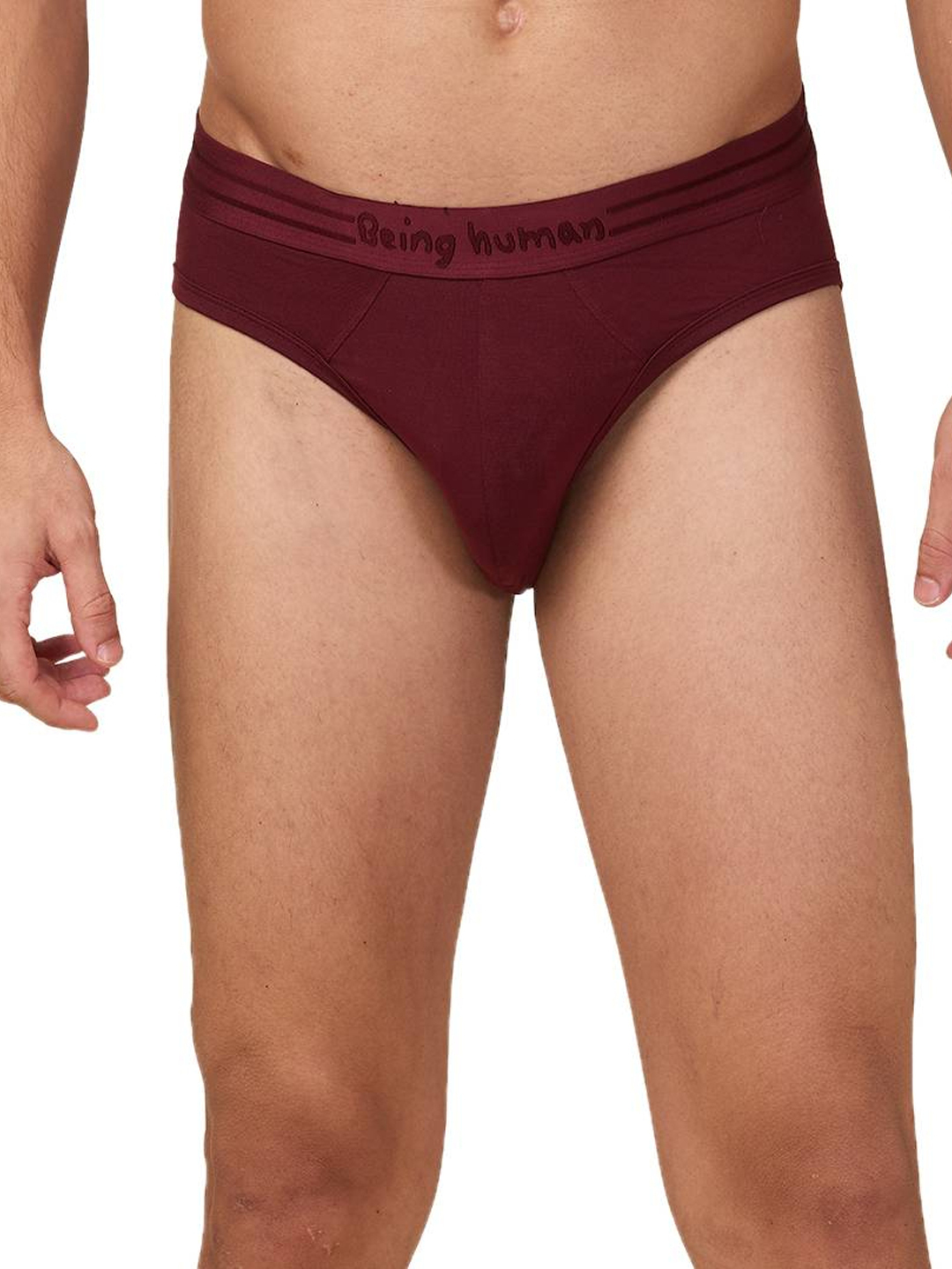 Being Human Men's Wine Mid Rise Brief Underwear