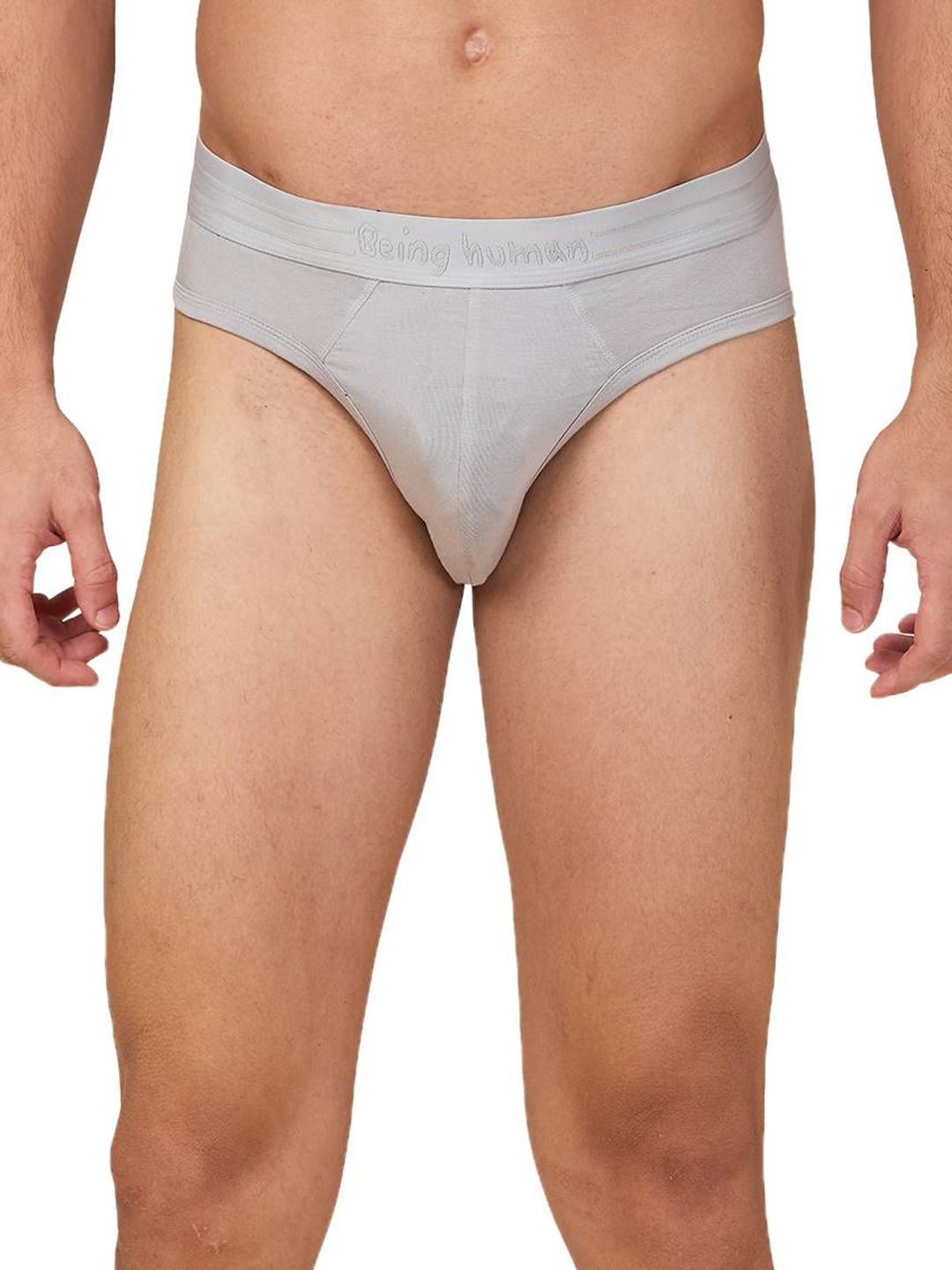 Being Human Men's Lt.Grey Mid Rise Brief Underwear
