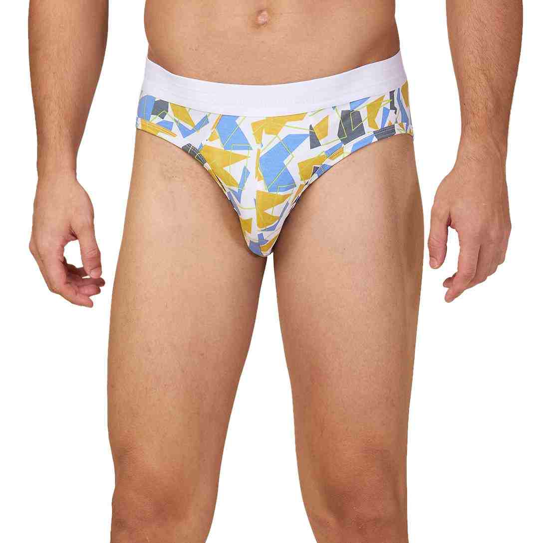 Being Human Men's White Prt Mid Rise Brief Underwear