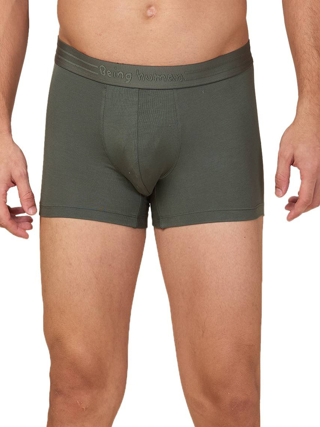 Being Human Men's Olive Mid Rise Trunk Underwear