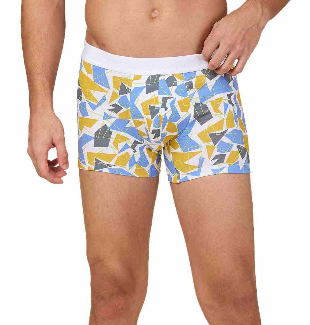 Being Human Men's White Prt Mid Rise Trunk Underwear