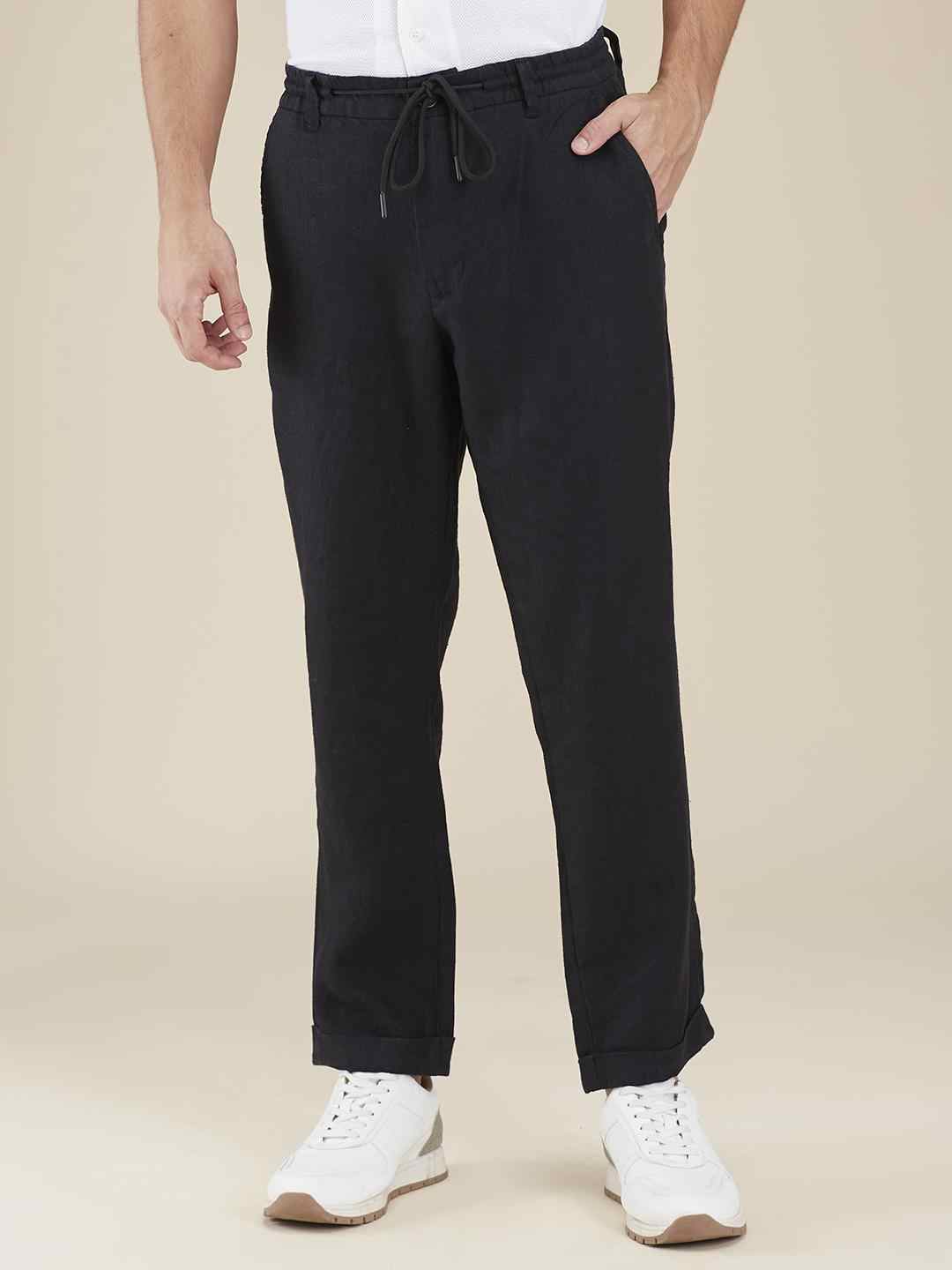 Being Human Men Black Solid Chino