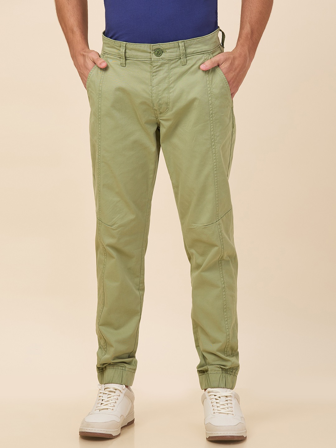 Being Human Men Green Solid Jogger