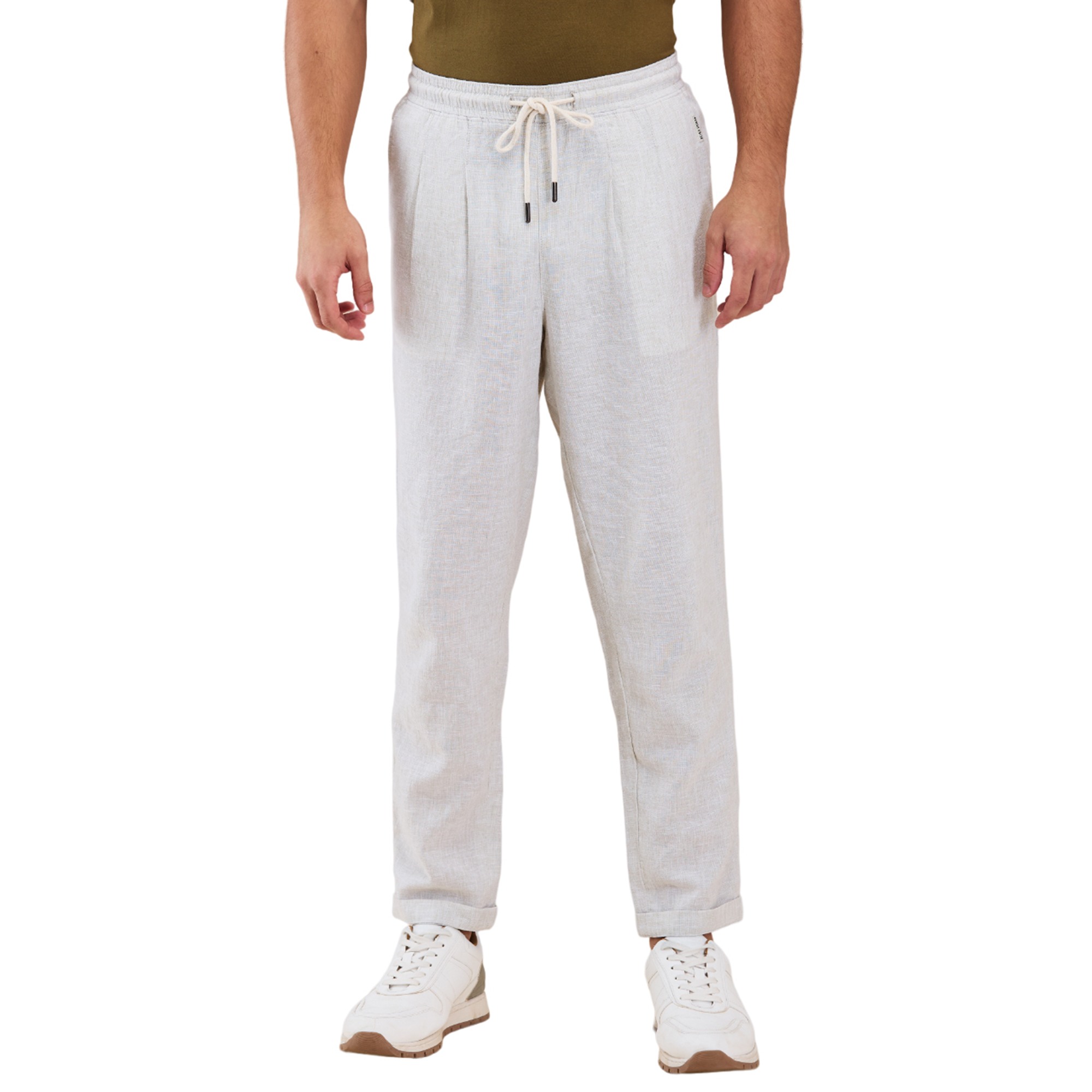 Being Human Men Green Solid Chino