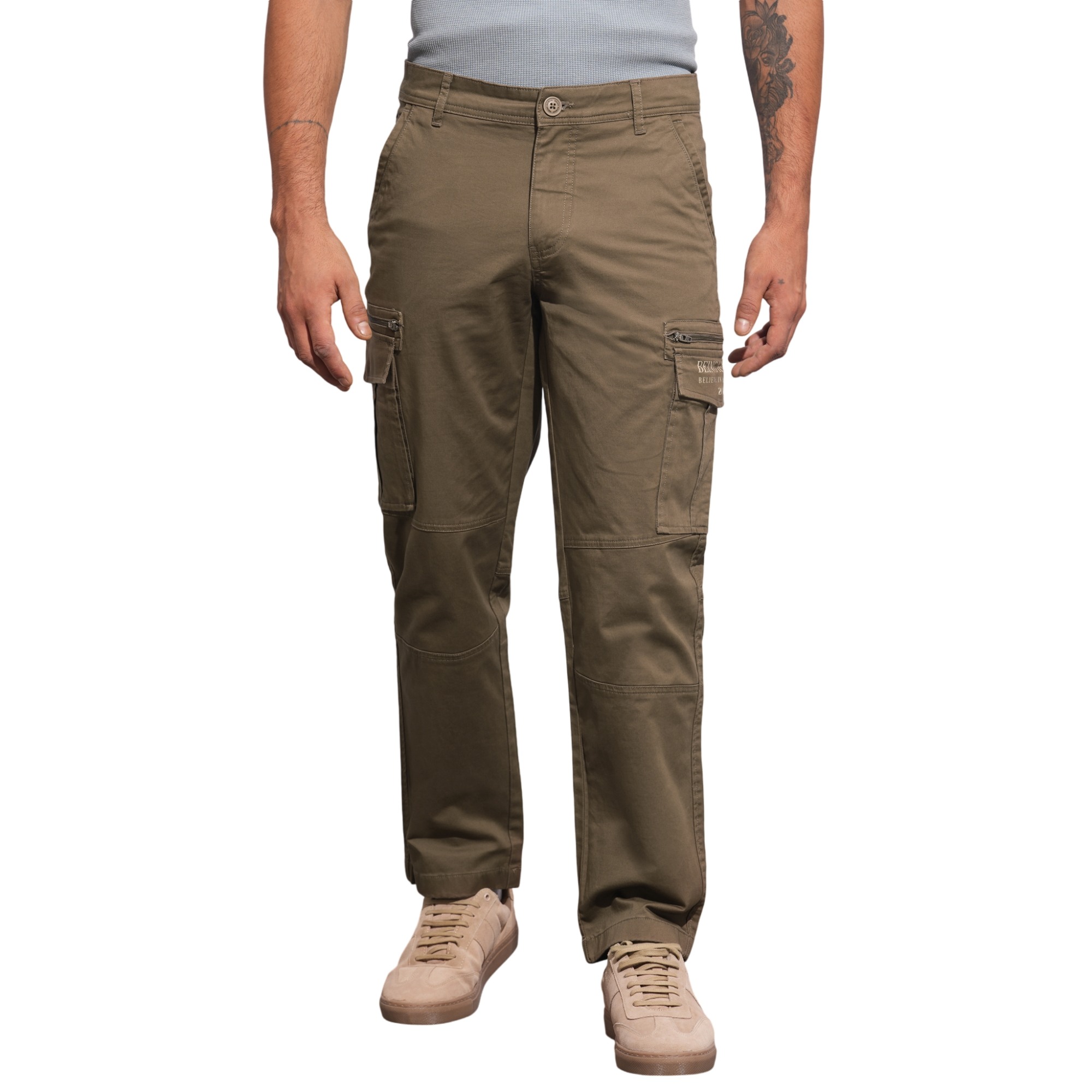 Being Human Men Brown Solid Cargo