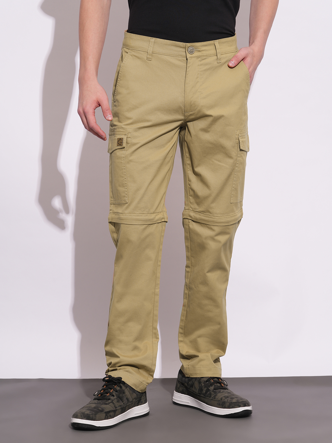 Being Human Mens-Bottom Cargo Dk.Khaki