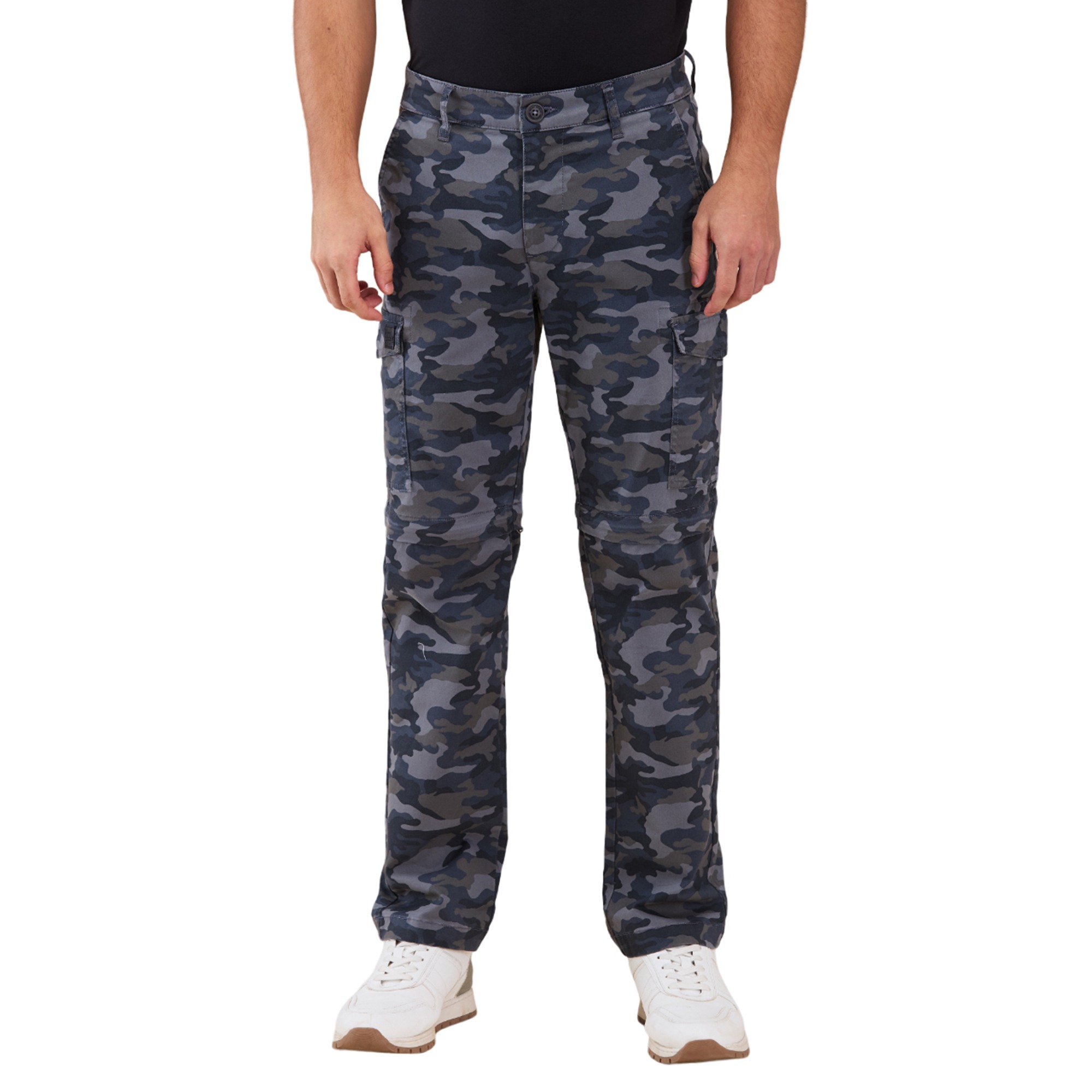 Being Human Men Grey Camouflage Cargo