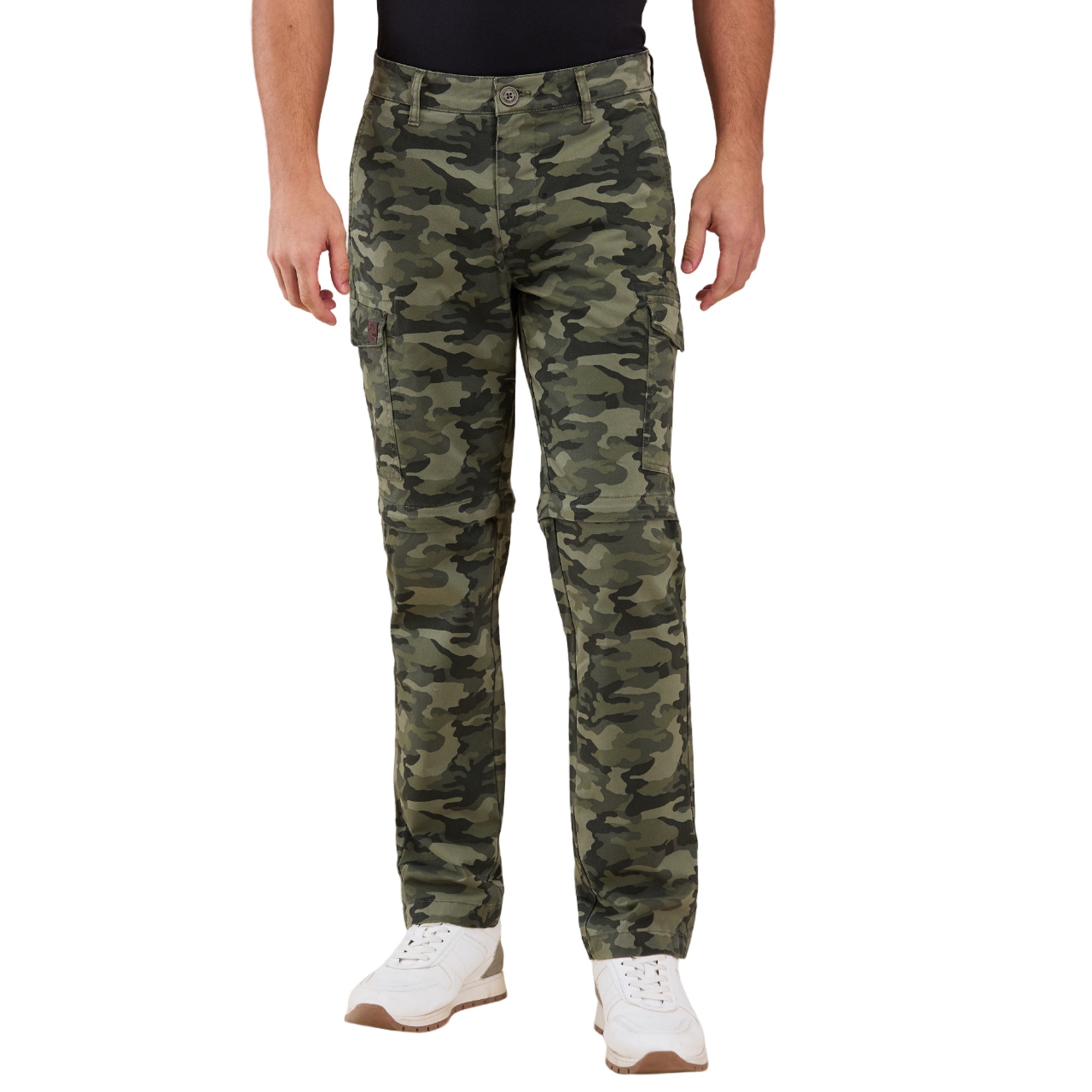 Being Human Men Green Camouflage Cargo