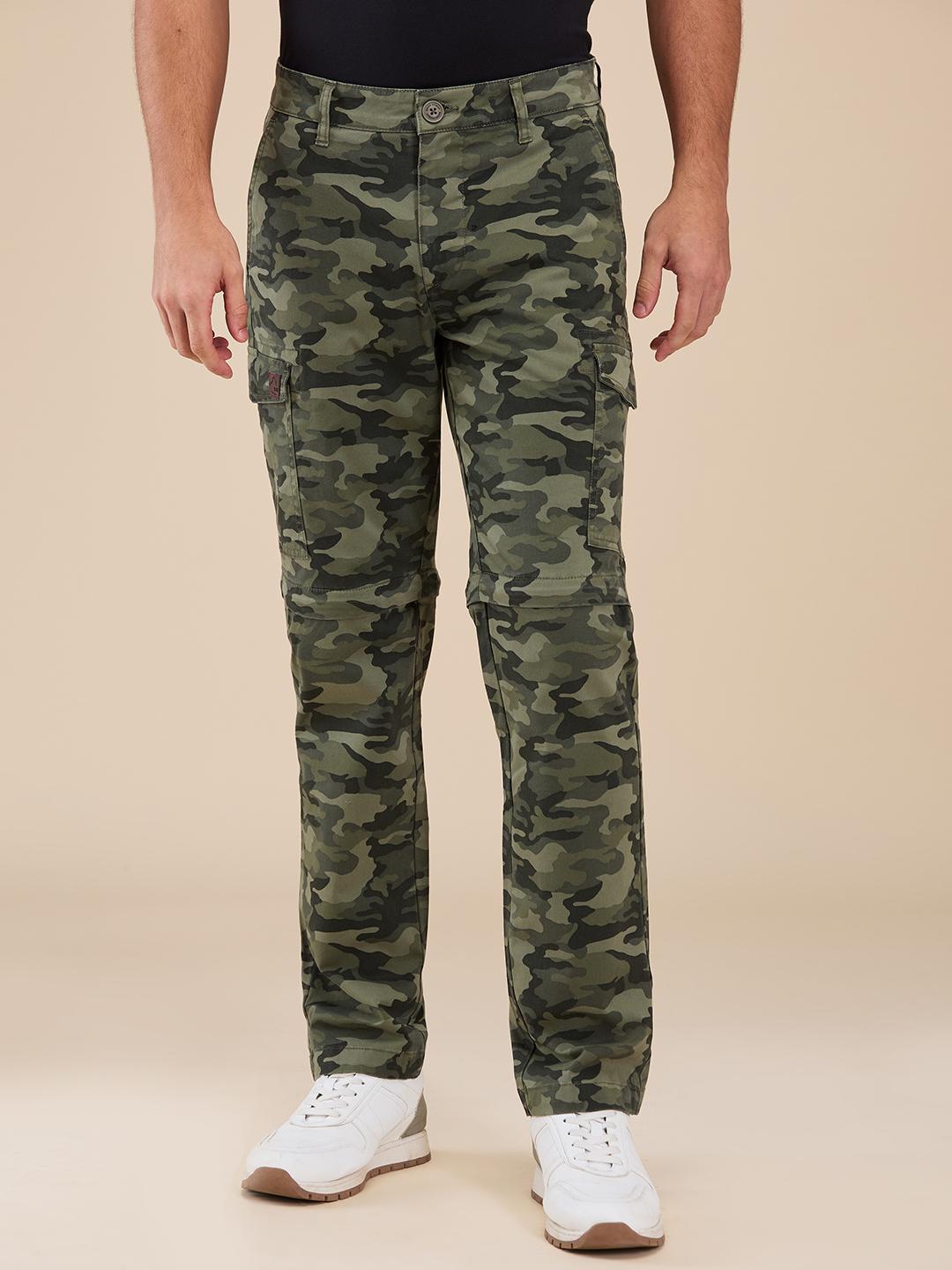 Being Human Men Green Camouflage Cargo