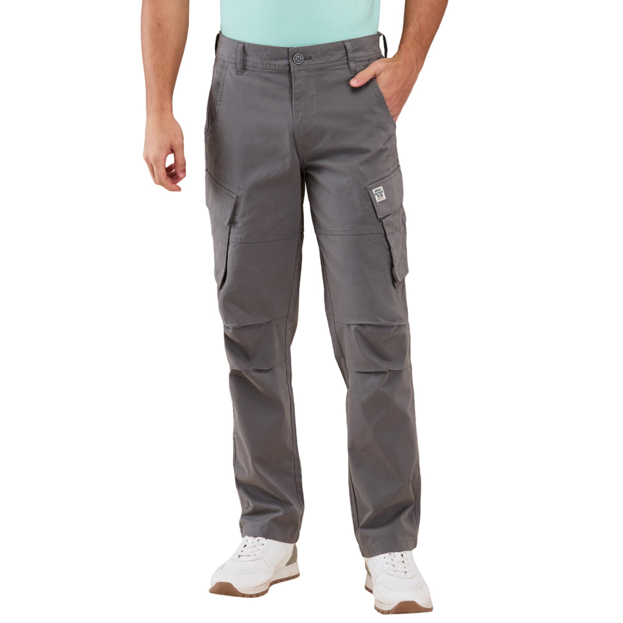 Being Human Men Grey Solid Cargo