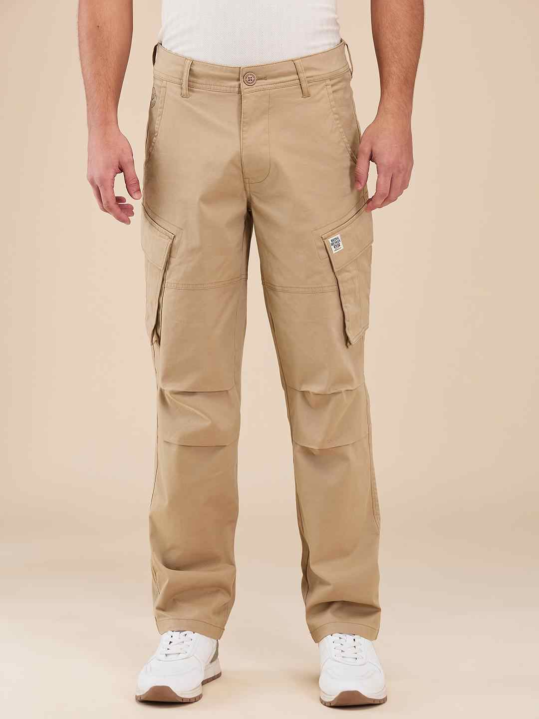 Being Human Men Beige Solid Cargo