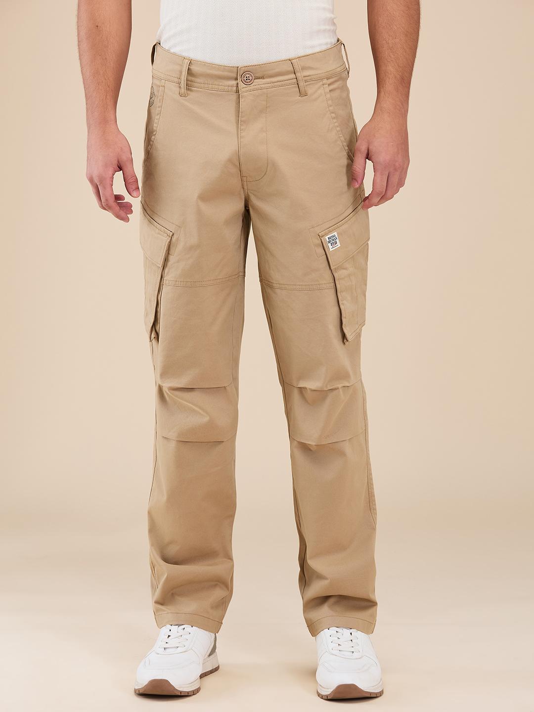 Being Human Men Beige Solid Cargo