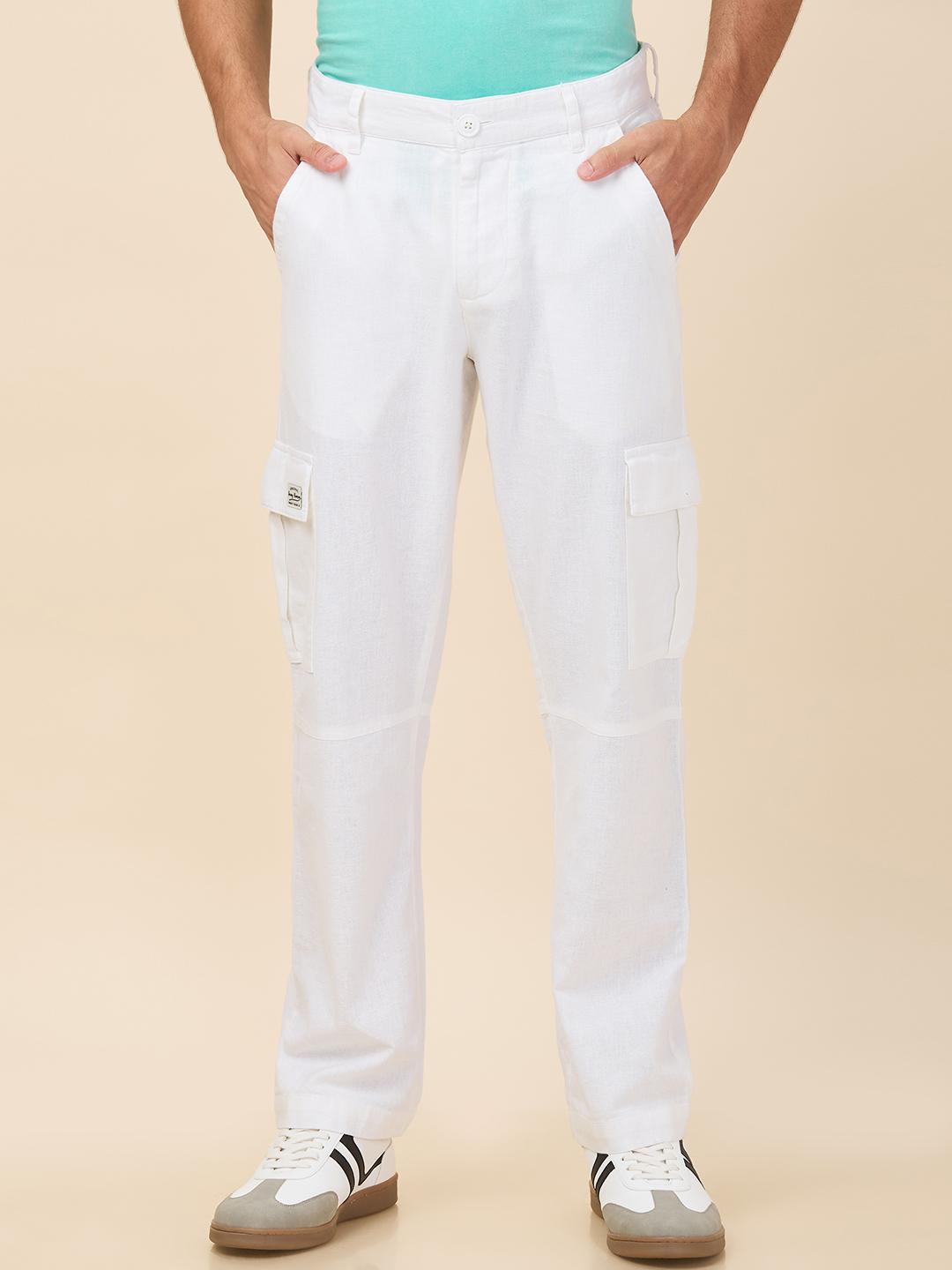 Being Human Men White Solid Cargo