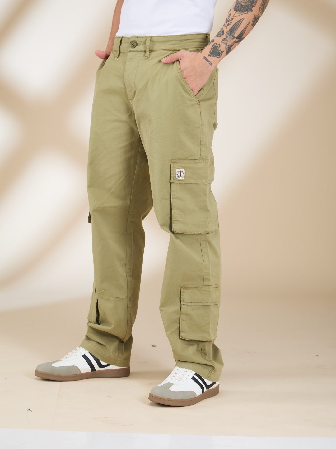 Being Human Men Green Solid Cargo