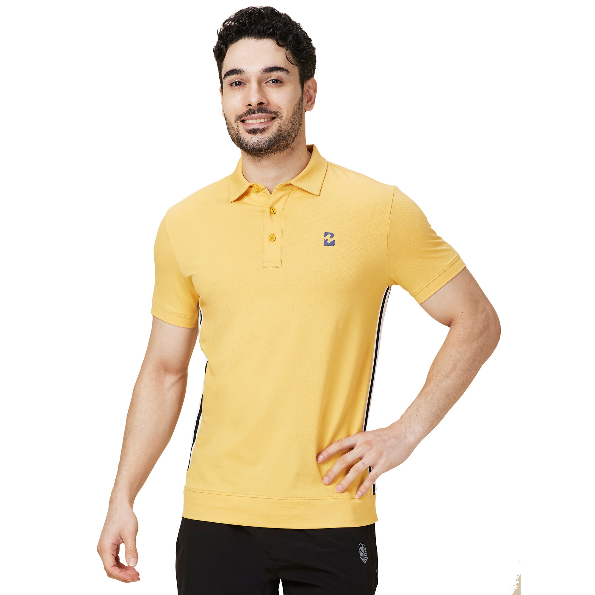Being Human Mens-Top Polo Neck Yellow