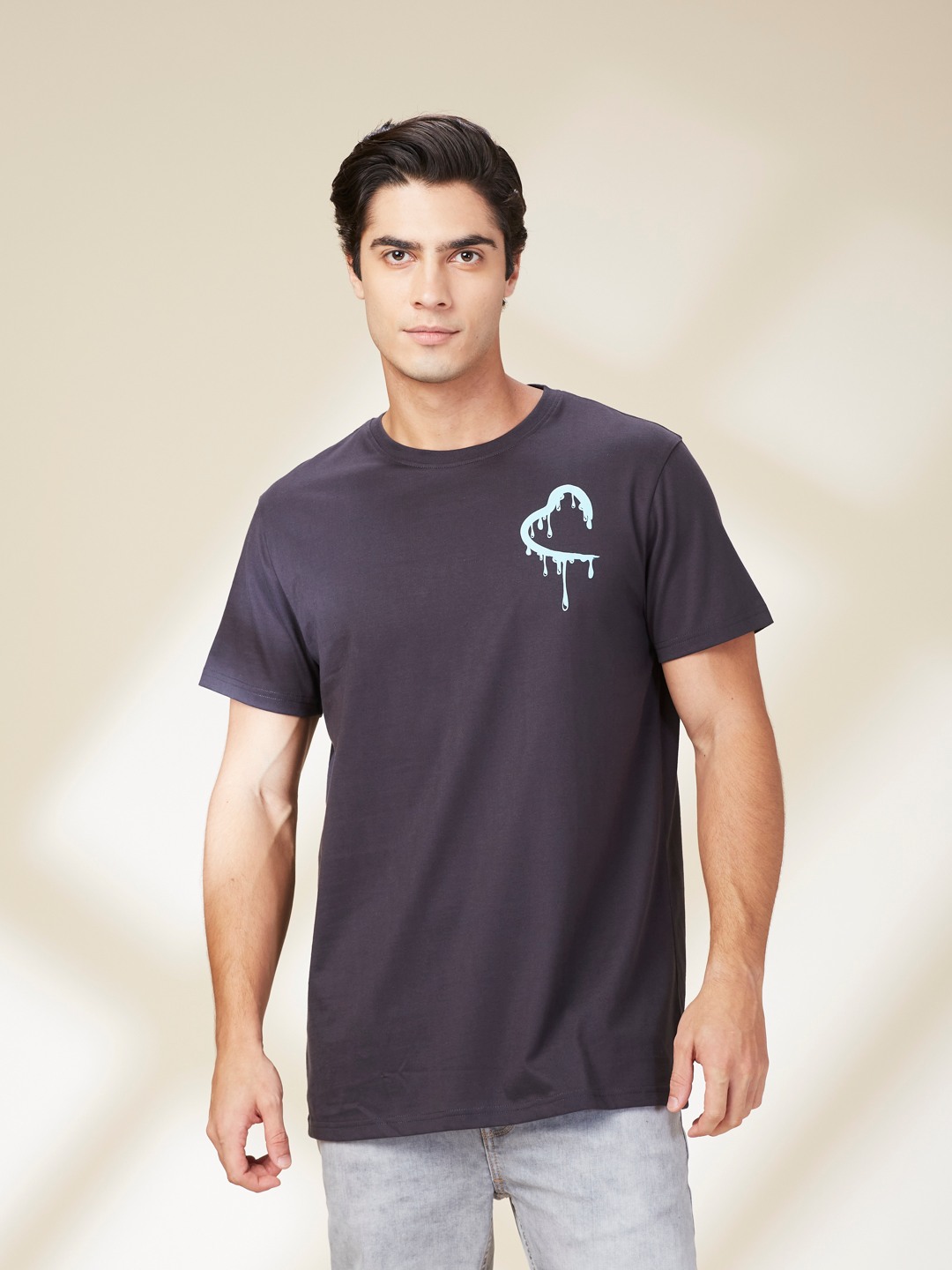 Being Human Men Black Graphic Round Neck T-Shirt