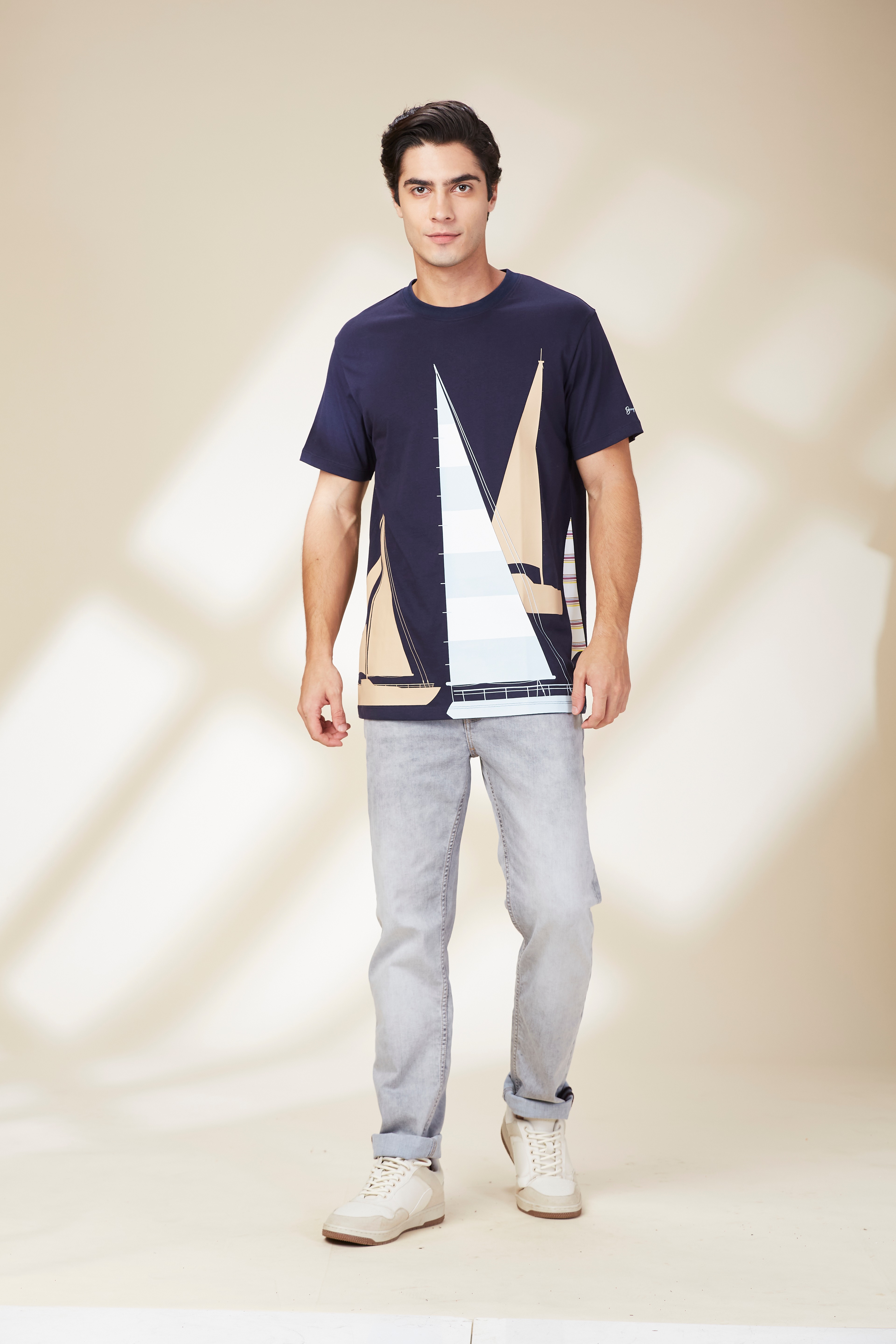 Being Human Mens-Top Crew Neck Navy