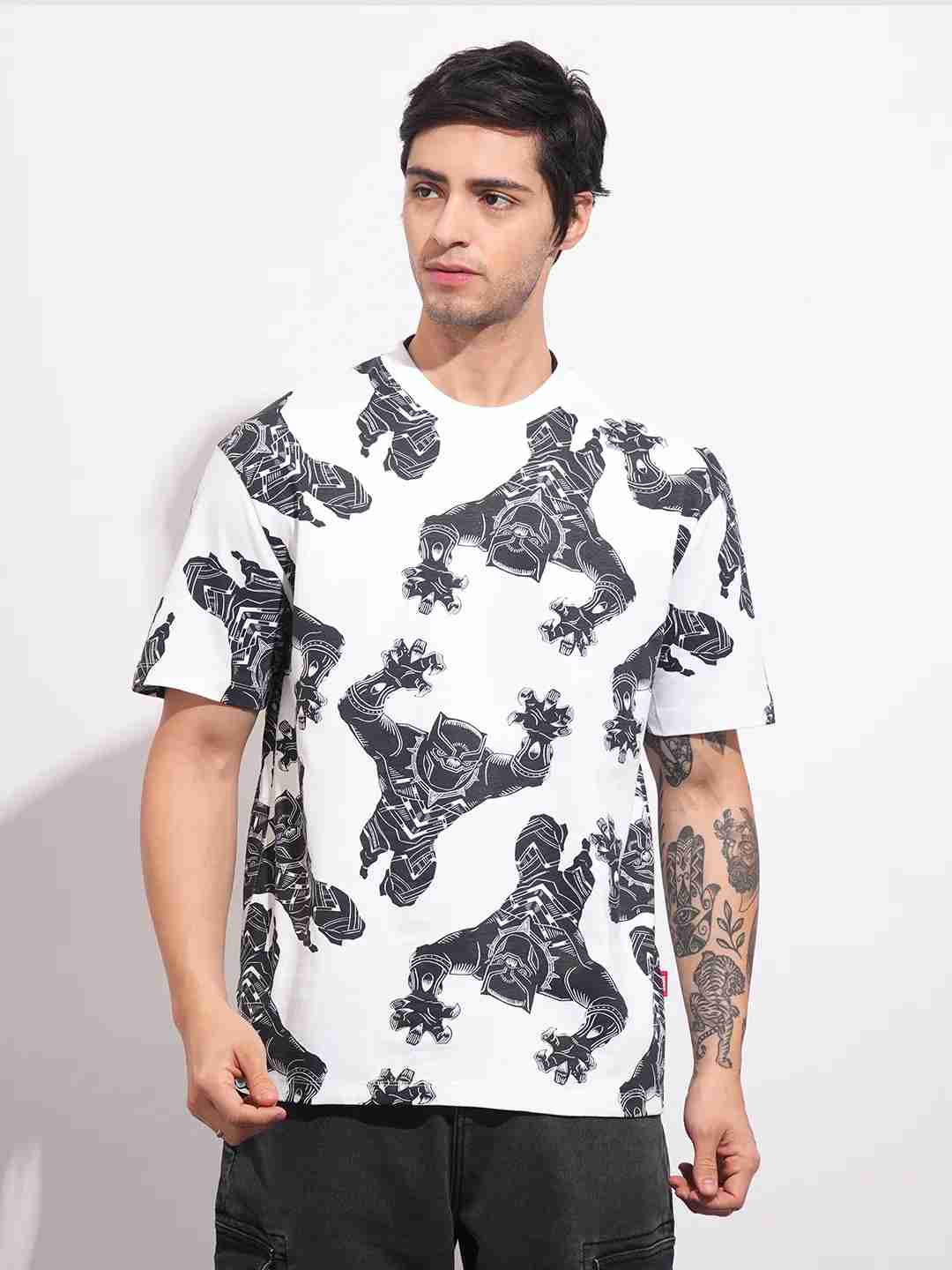 Being Human Men's White Captain America Crew Neck T-shirt