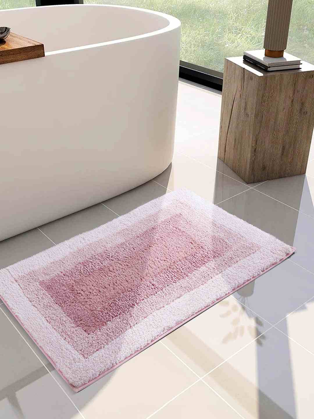 Bliss (40x60cm) Pink Anti-Slip Bath Mat with TPR Backing