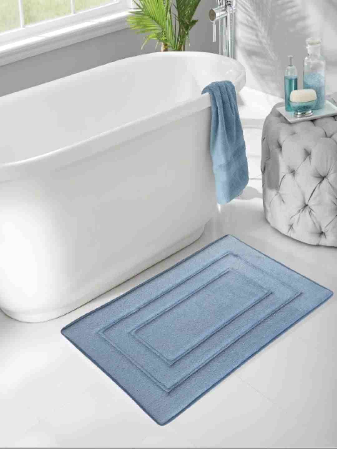 (50x100cm Light Blue) Memory Foam Bath Mat