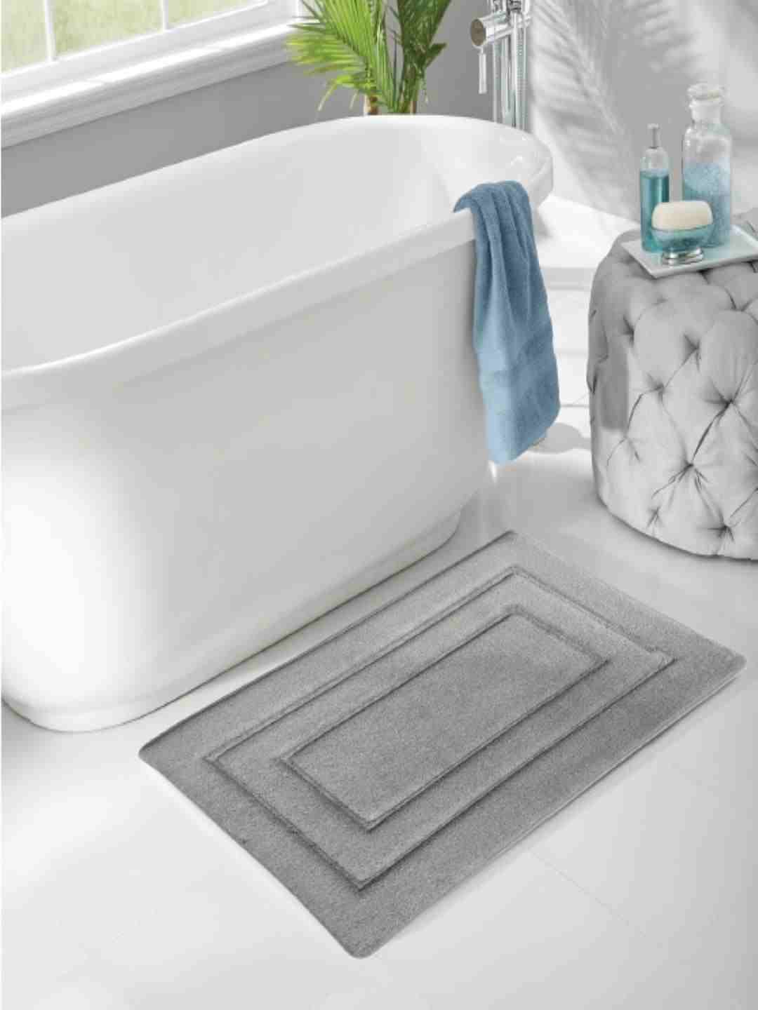 (50x100cm Light Grey) Memory Foam Bath Mat