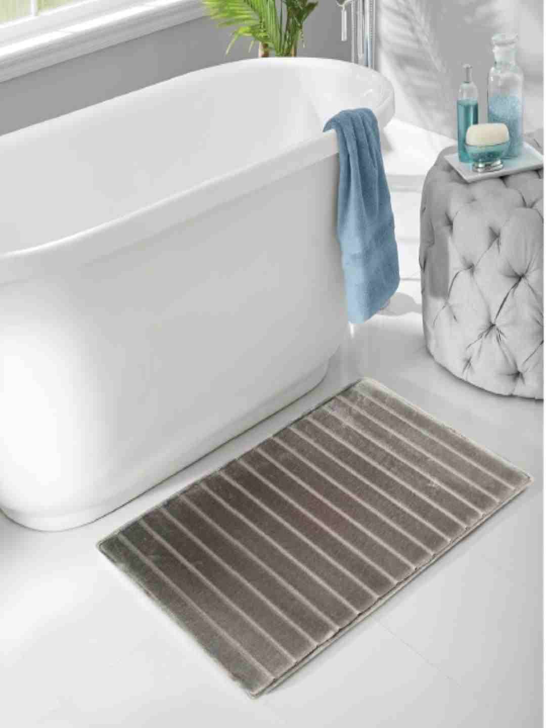 (50x100cm Dark Grey) Memory Foam Bath Mat