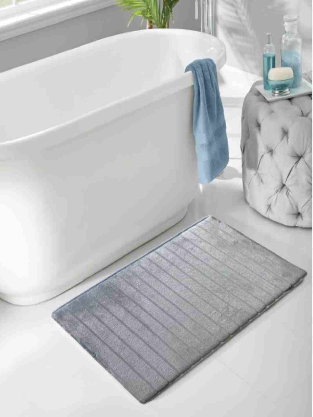 (50x100cm Light Blue) Memory Foam Bath Mat