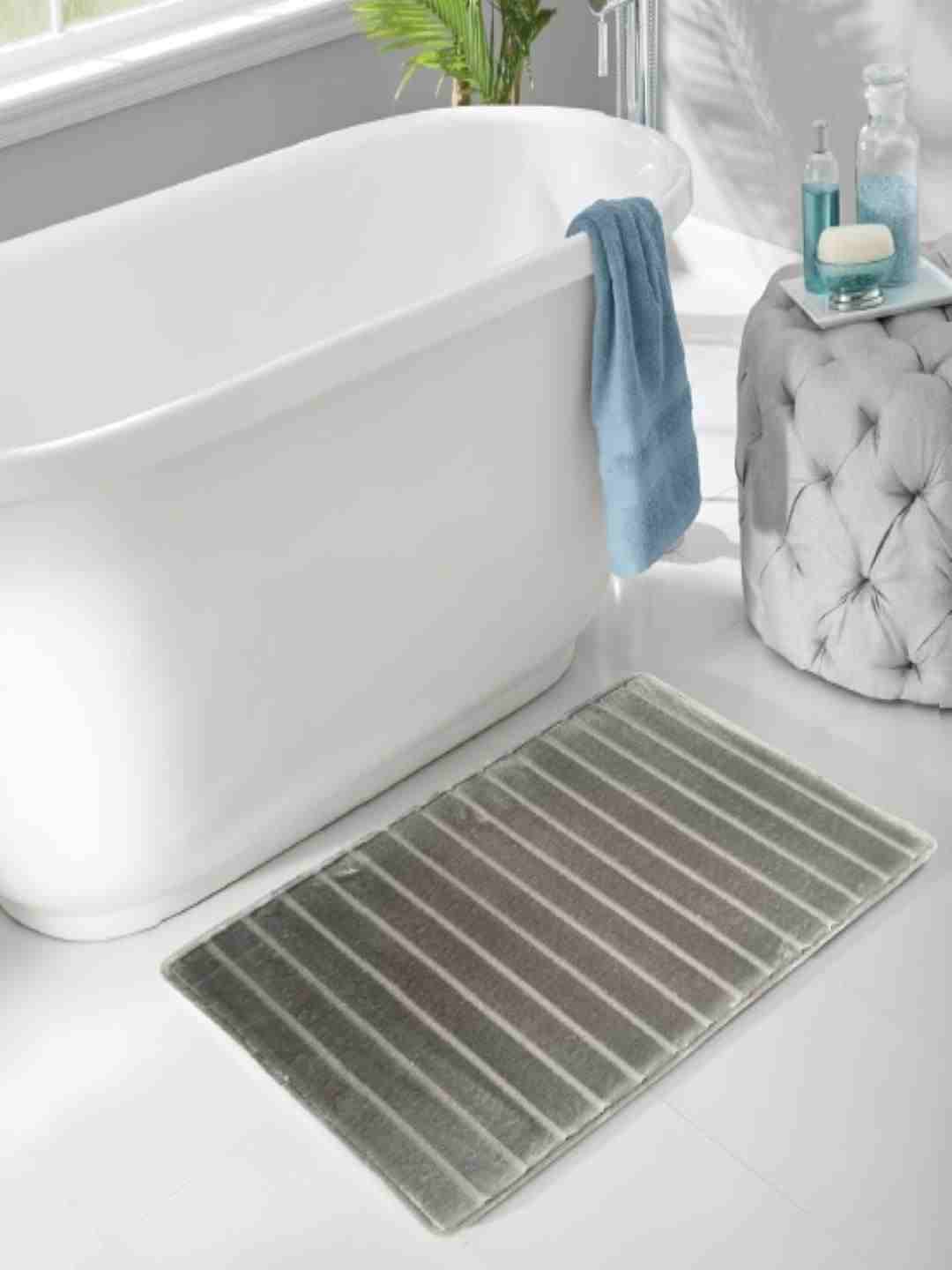 (50x100cm Light Grey) Memory Foam Bath Mat