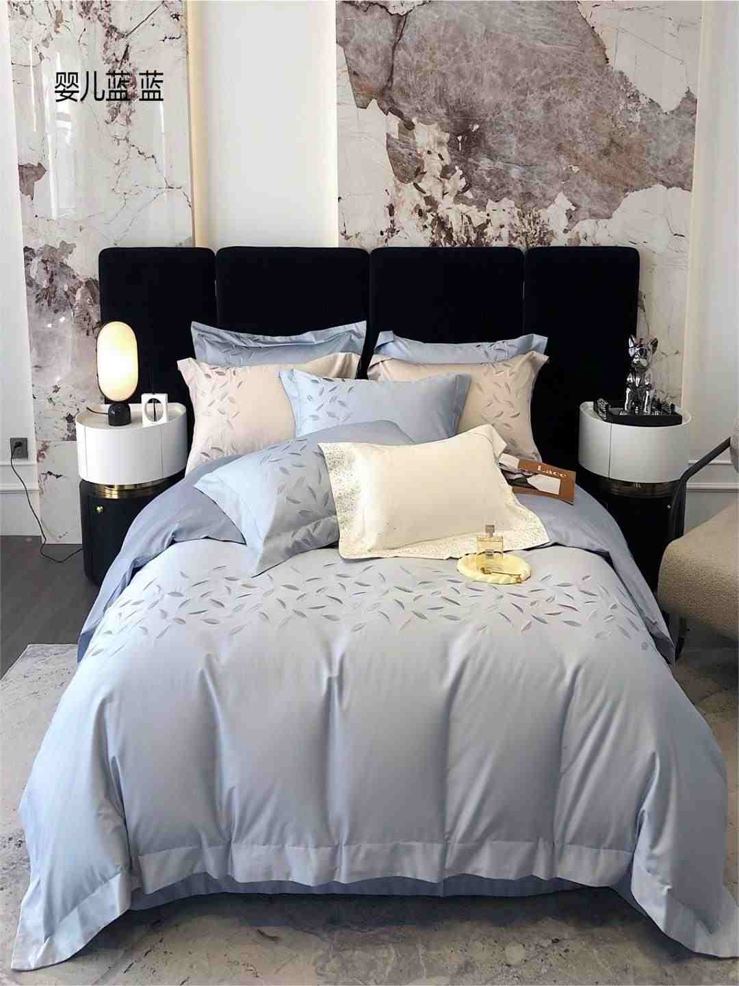 Apologue' Blue Pure Cotton 4pc Comforter Set