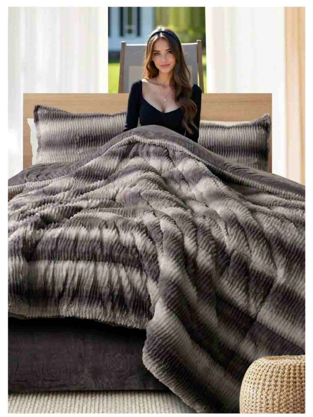 Debonair Dark Grey Double Quilt(240x260cms)