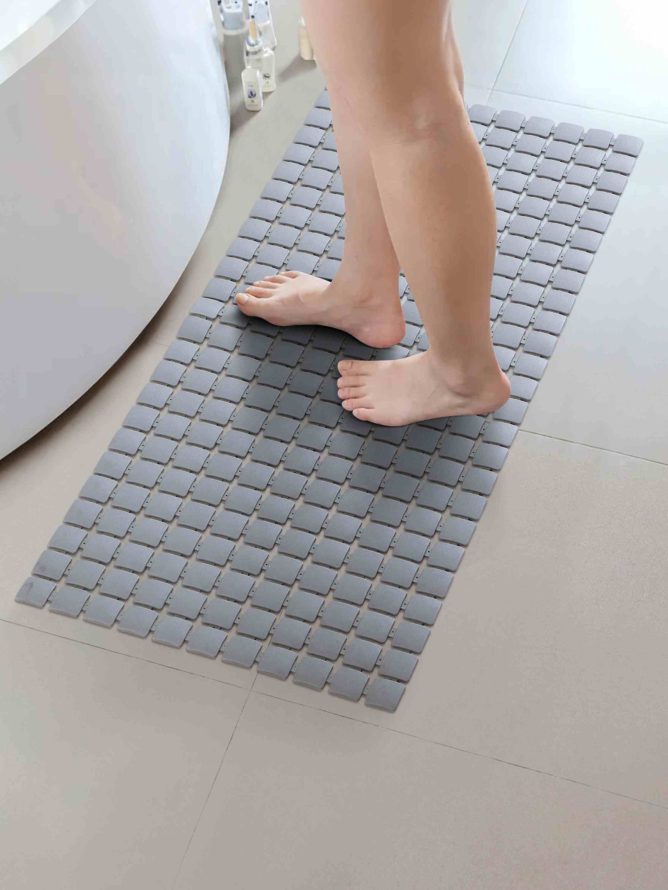 PVC Dark Grey Shower Mat(38cmx85cm)